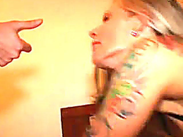 Tattooed slut gets fucked by three horny men