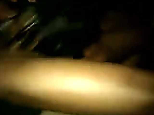 Ebony cougar sucks on a big black dick