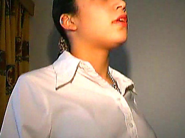 Beautiful brunette gets her shaved pussy fucked hard