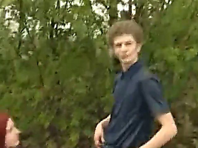 Innocent looking redhead gets fingered and fucked outside