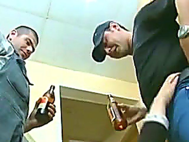 Naughty sexy teen takes two cocks at once