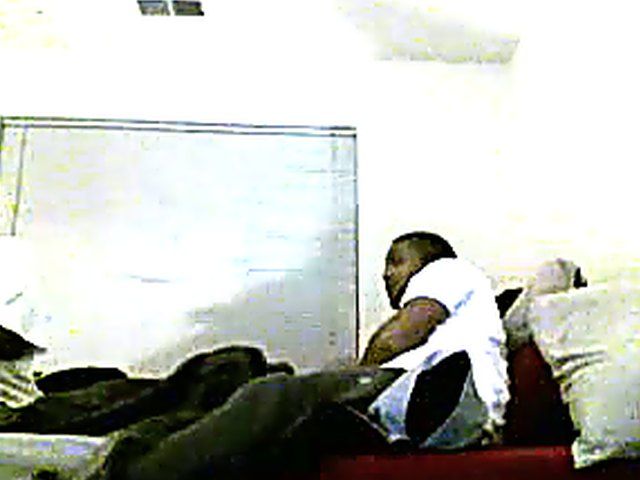 Good looking black couple get horny in bed