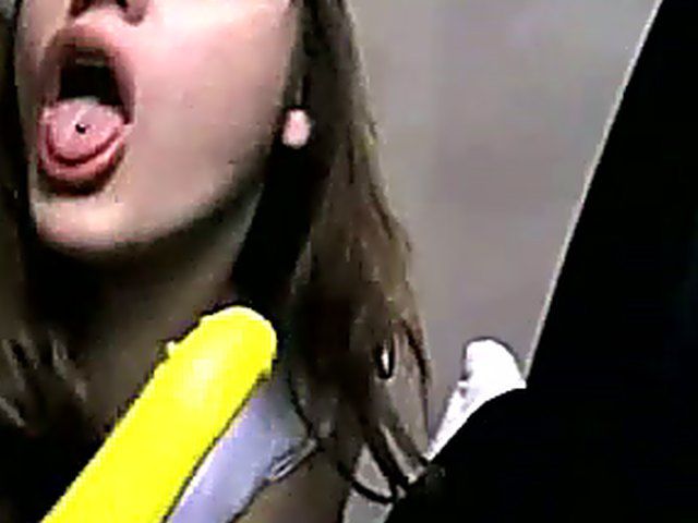 Young chick deep throats a big hard cock