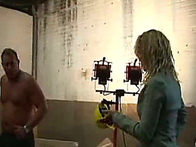 Blonde slut gets covered by different mens cum
