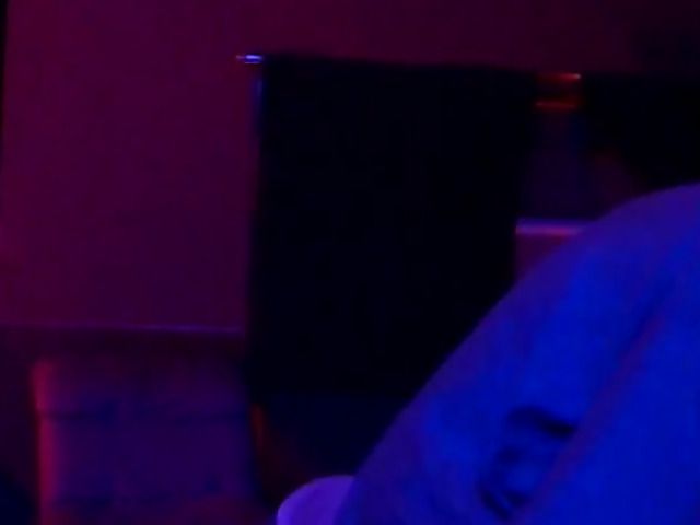 Femdom pegging in the dark with blonde dominatrix