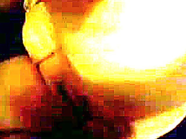 Blonde babe with massive tits sucks cock