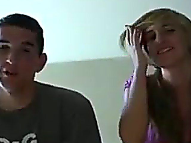 Busty blonde slut sucks and fucks two cocks