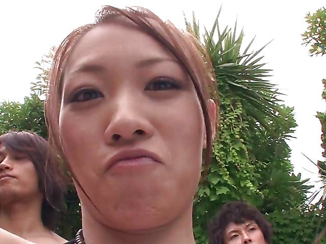 Pool party with dick hungry Jap girls