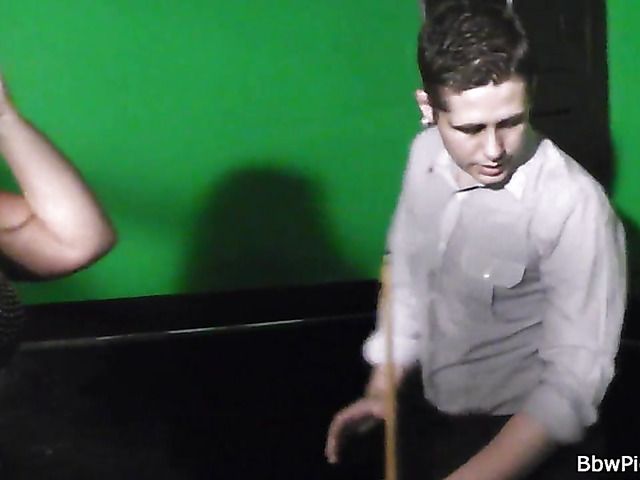 Big titty MILF playing pool and fucking hard