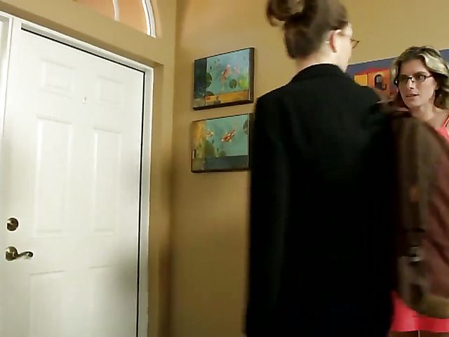 Naturally busty glassed lesbians have fun