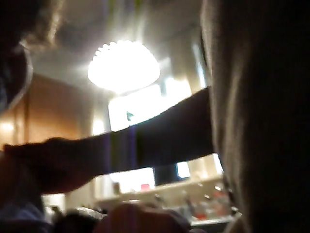 Mature woman eats meaty black cock