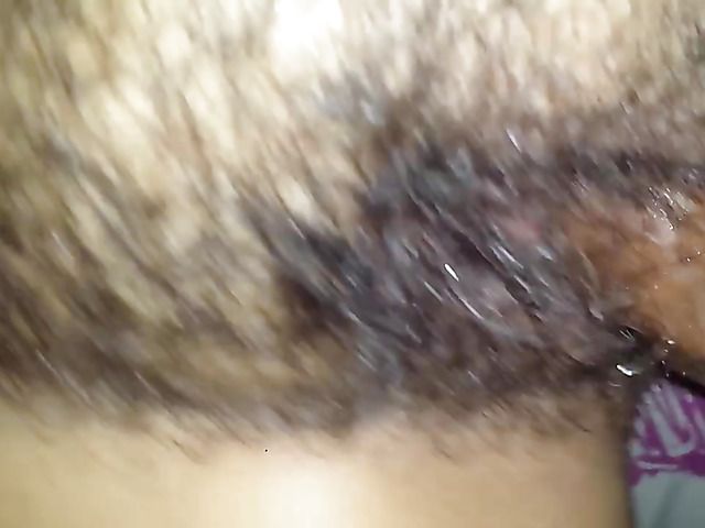 Husband fucks his wife's hairy and wet pussy