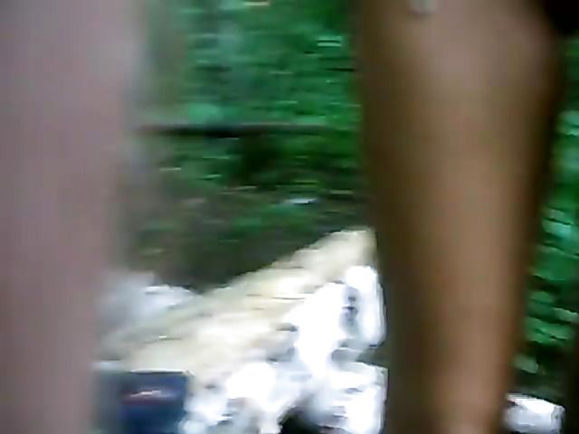 Blonde girlfriend sucks outdoors