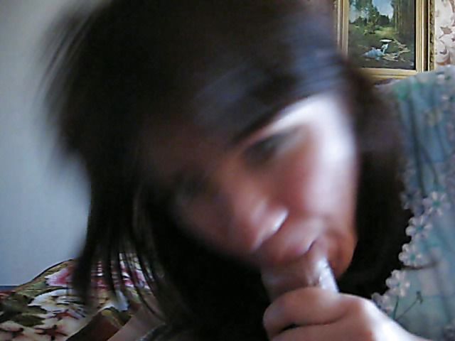 Eager wife sucks uncut cock in close up