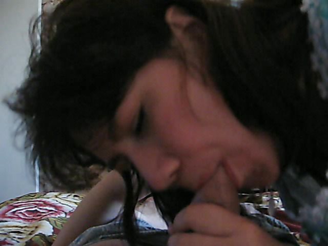 Eager wife sucks uncut cock in close up