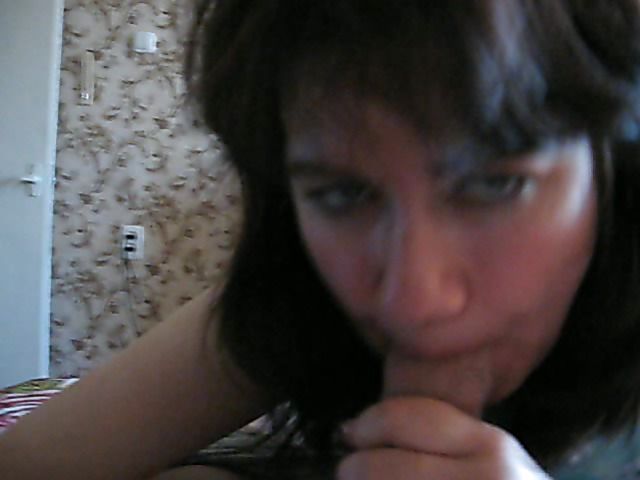 Eager wife sucks uncut cock in close up