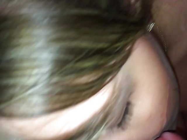 Cute GF sucks the cum out of dick