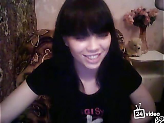 Brunette gets face fucked in front of web camera