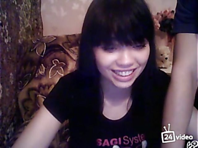 Brunette gets face fucked in front of web camera