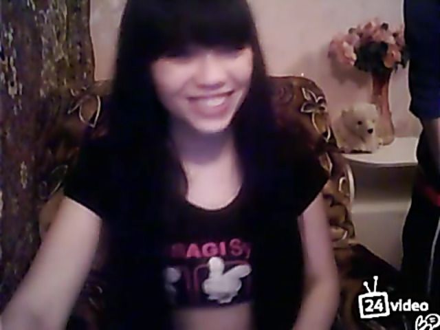 Brunette gets face fucked in front of web camera