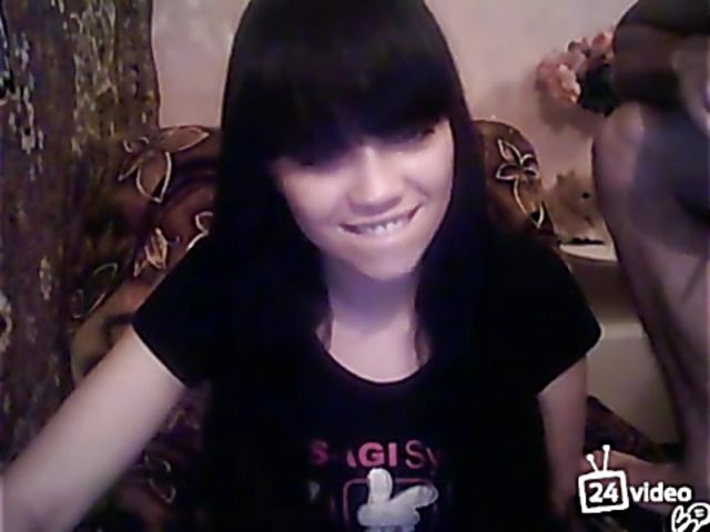 Brunette gets face fucked in front of web camera