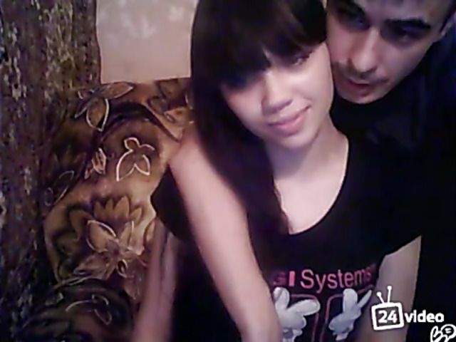 Brunette gets face fucked in front of web camera