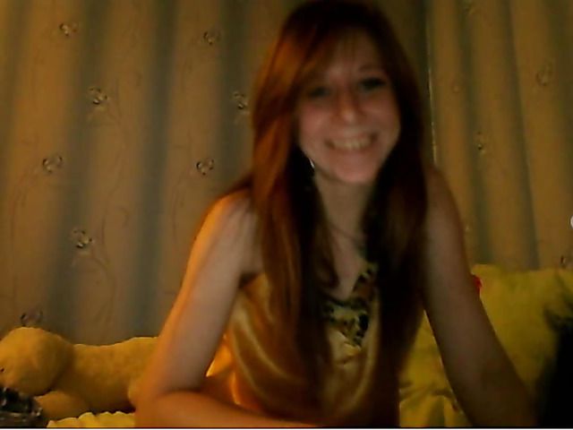 Nude cute redhead and in bed with teddy bear