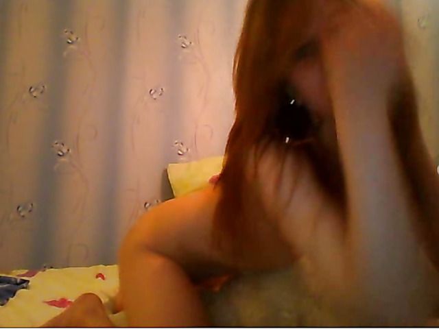 Nude cute redhead and in bed with teddy bear