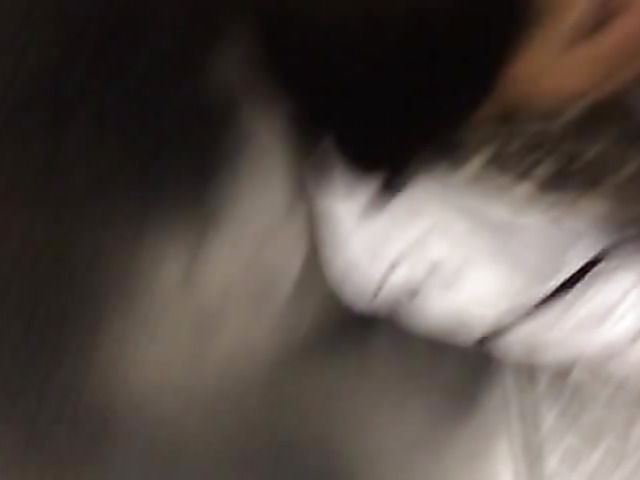 Brown eyed GF sucks in the elevator