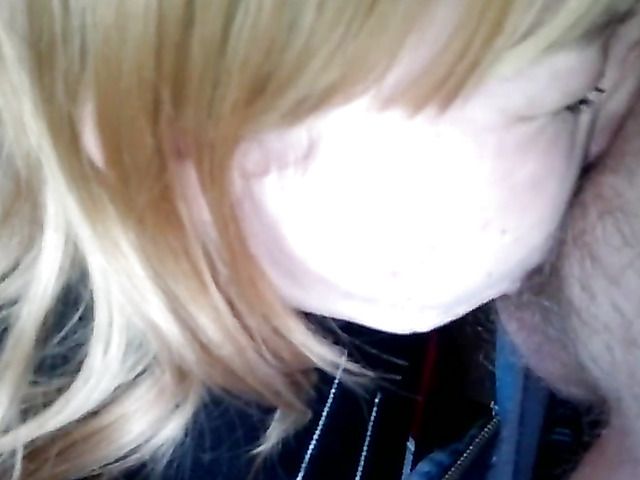 Clothed amateur girlfriend sucking cock in POV