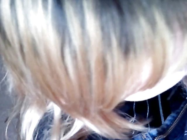 Clothed amateur girlfriend sucking cock in POV