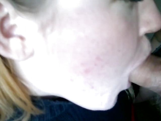 Clothed amateur girlfriend sucking cock in POV