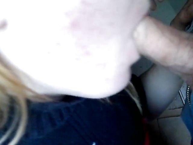 Clothed amateur girlfriend sucking cock in POV