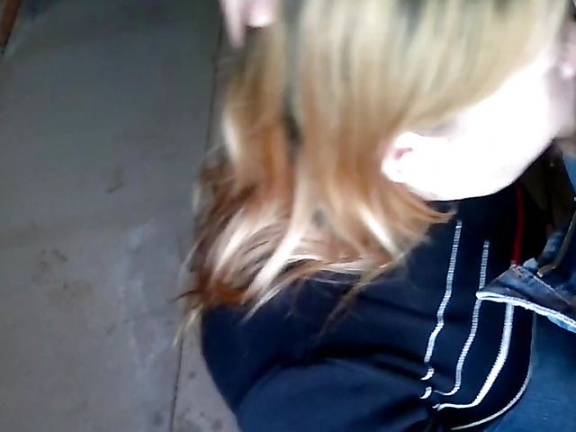 Clothed amateur girlfriend sucking cock in POV