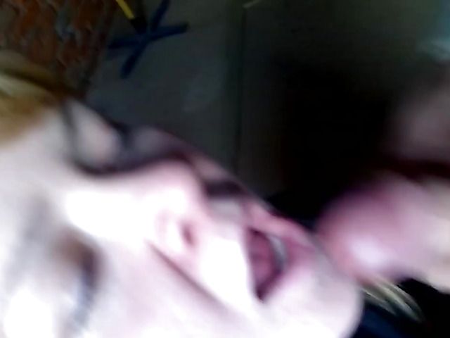 Clothed amateur girlfriend sucking cock in POV