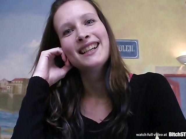 Bitch STOP - Pretty brunette fucking in public toilet