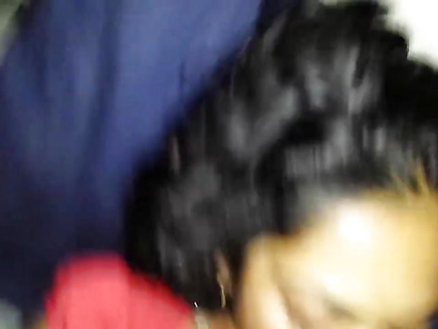 GF in red gets her mouth drilled by a black cock