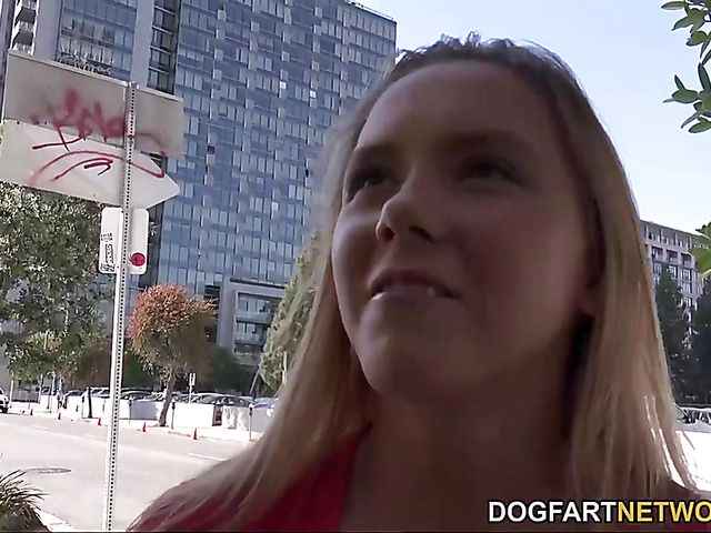 Curious girl takes her first big black dick