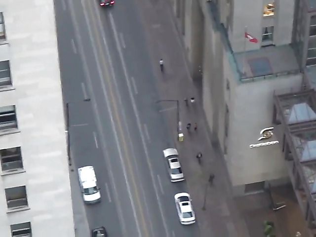 Extreme blowjob on the edge of skyscraper