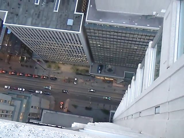 Extreme blowjob on the edge of skyscraper