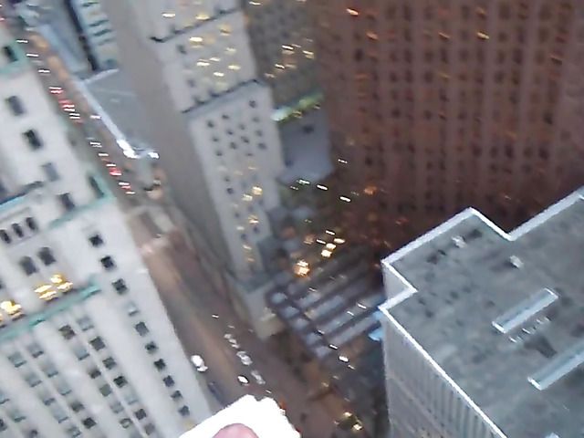Extreme blowjob on the edge of skyscraper