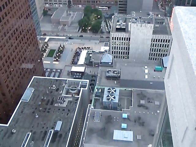 Extreme blowjob on the edge of skyscraper