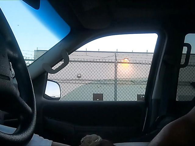 Big cock exposed in the car in public places