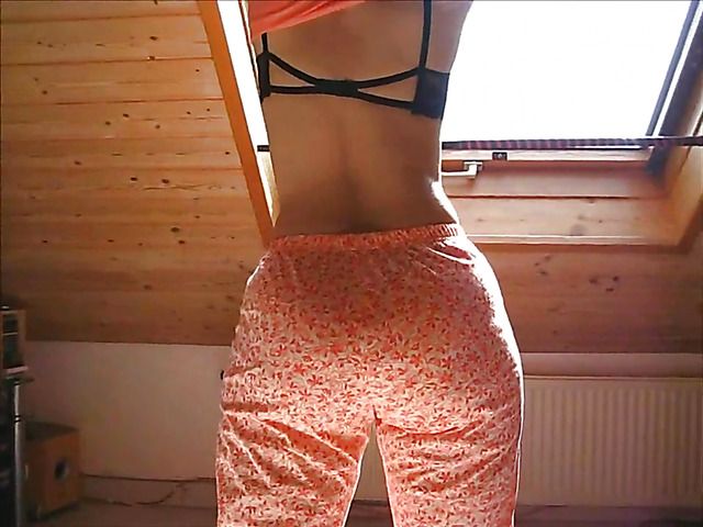 Fat ass German woman bares her assets