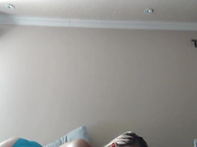 Horny amateur girl plays with her BFs cock on webcam