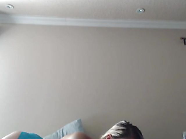 Horny amateur girl plays with her BFs cock on webcam