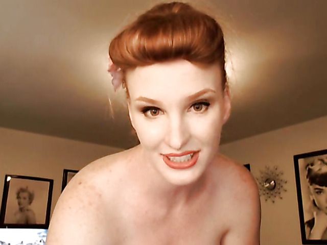 Pinup girl bares her assets on cam