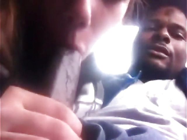 Black guy sucked off in interracial homemade video