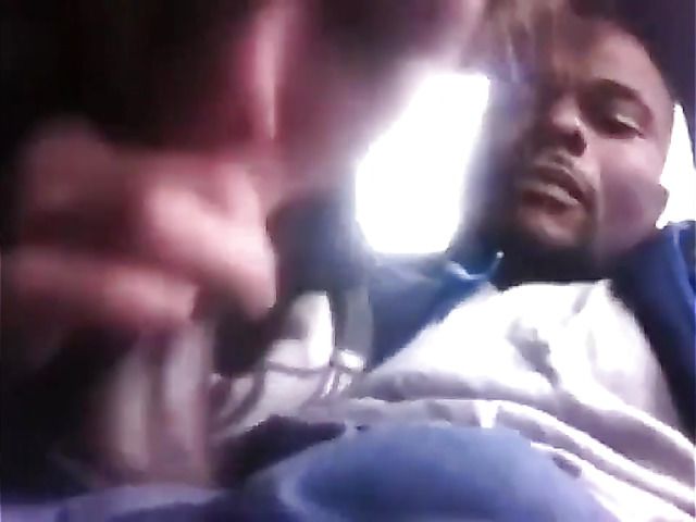 Black guy sucked off in interracial homemade video