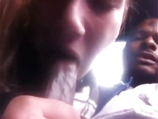 Black guy sucked off in interracial homemade video